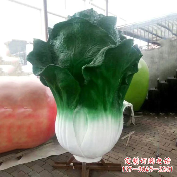 武汉玻璃钢招财植物白菜雕塑