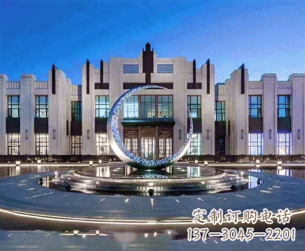 武汉高档不锈钢月亮摆件