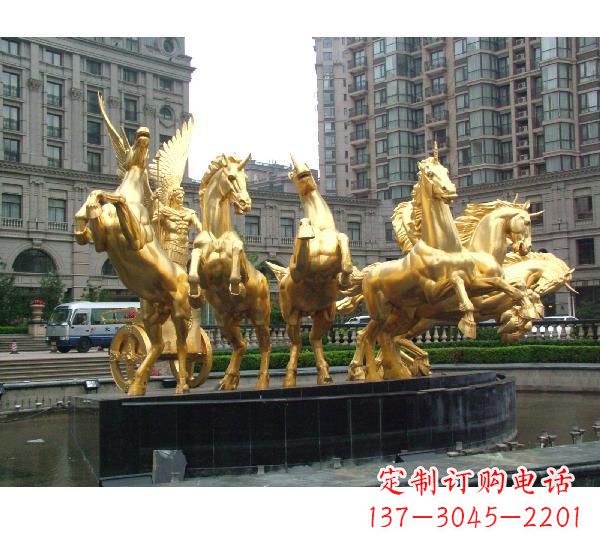 武汉阿波罗战车喷泉铜雕