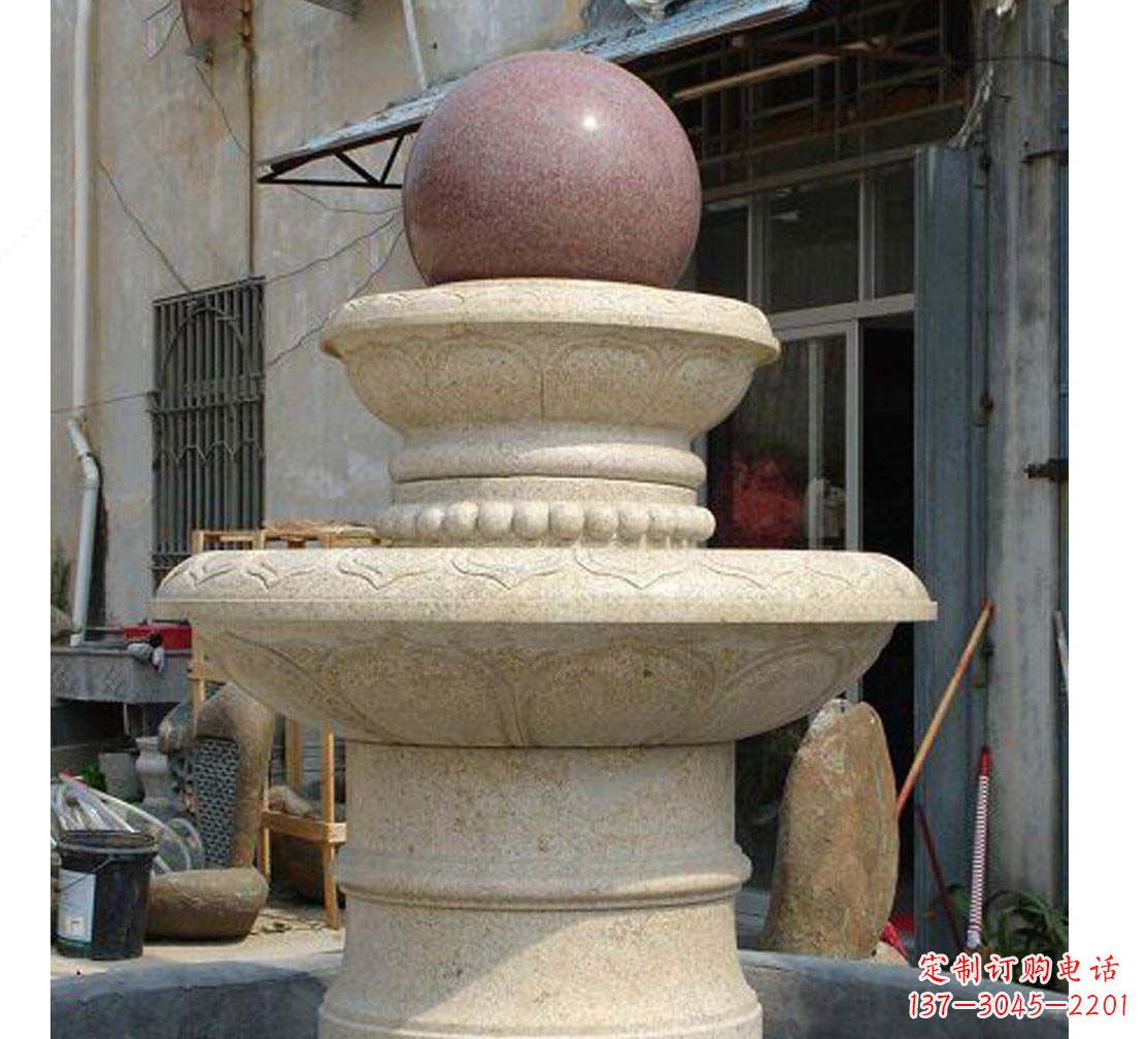 武汉别墅景观大理石风水球喷泉雕塑