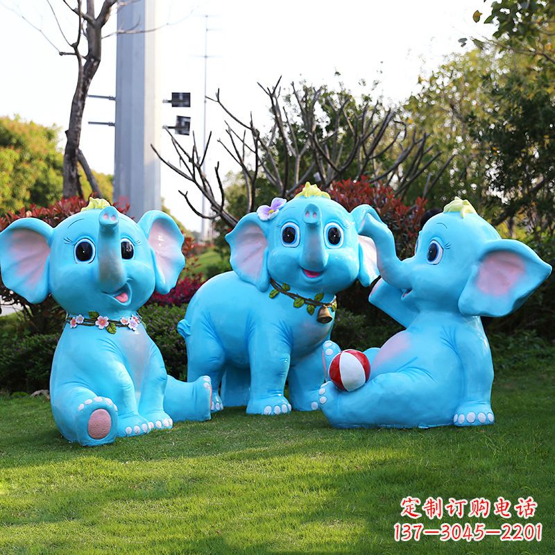 武汉玻璃钢大象雕塑精美的艺术品