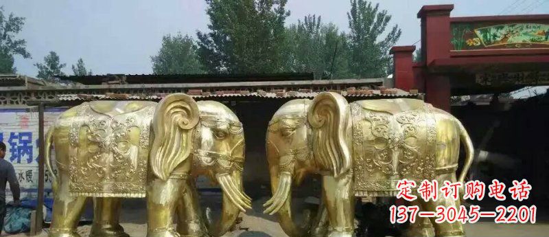 武汉玻璃钢大象雕塑仿铜雕塑的精美之作