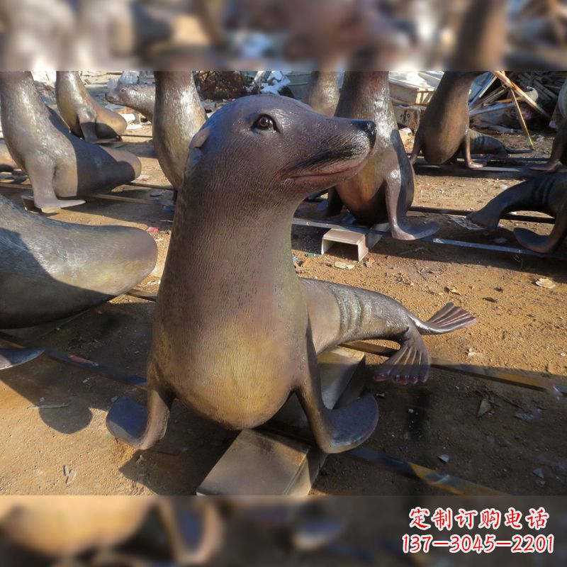 武汉玻璃钢海豹雕塑——精美的艺术品