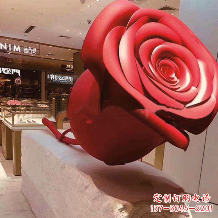 武汉玻璃钢玫瑰花雕塑