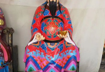 武汉玻璃钢彩绘文财神神像雕塑
