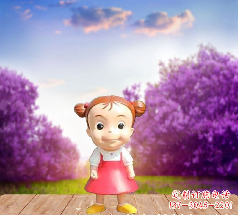 武汉精美玻璃钢卡通小女孩雕塑