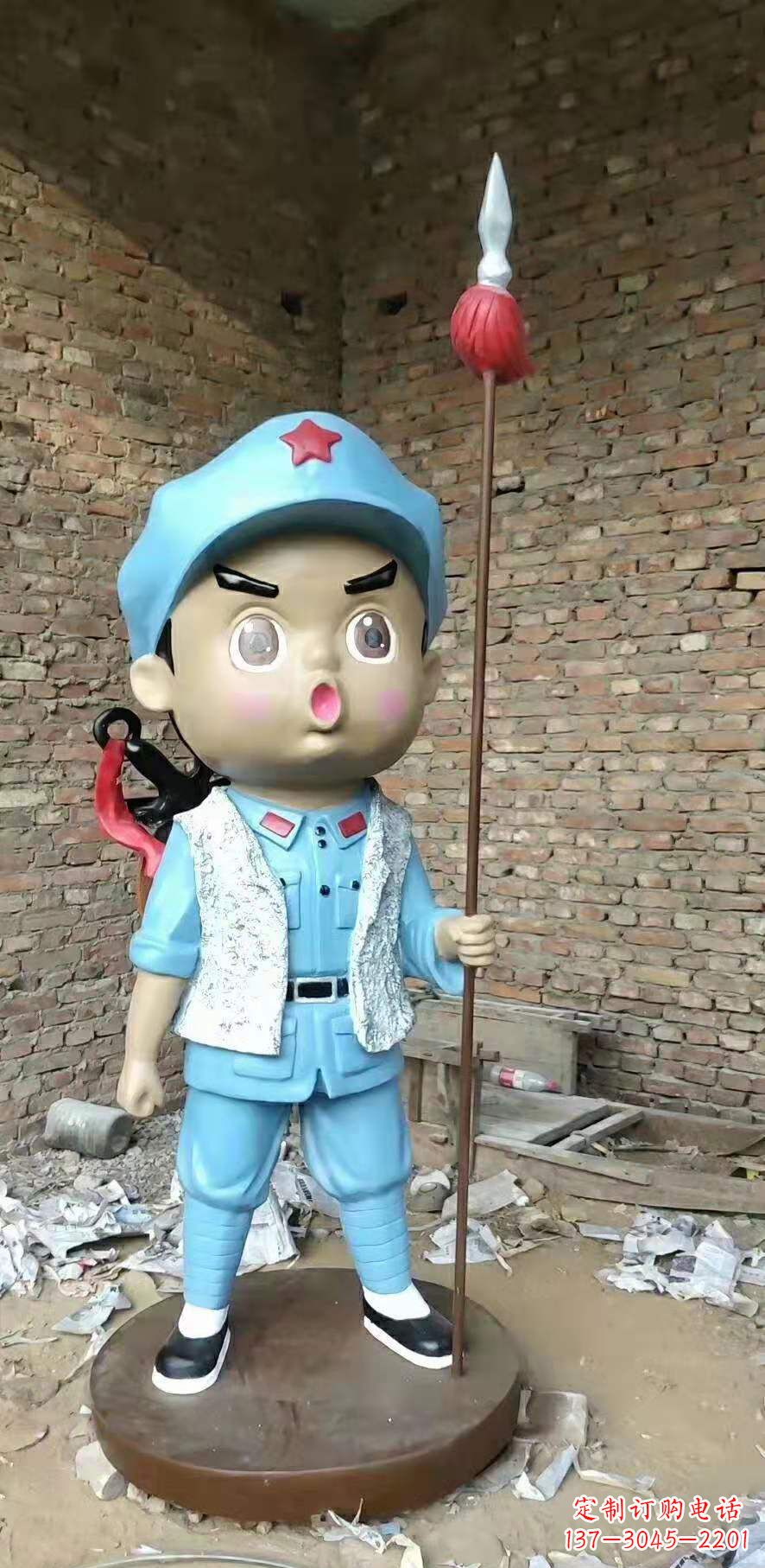 武汉玻璃钢小红军雕塑广场人物雕塑户外摆件 