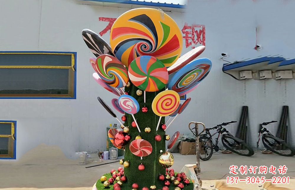 武汉不锈钢彩色棒棒糖雕塑艺术与景观的完美结合