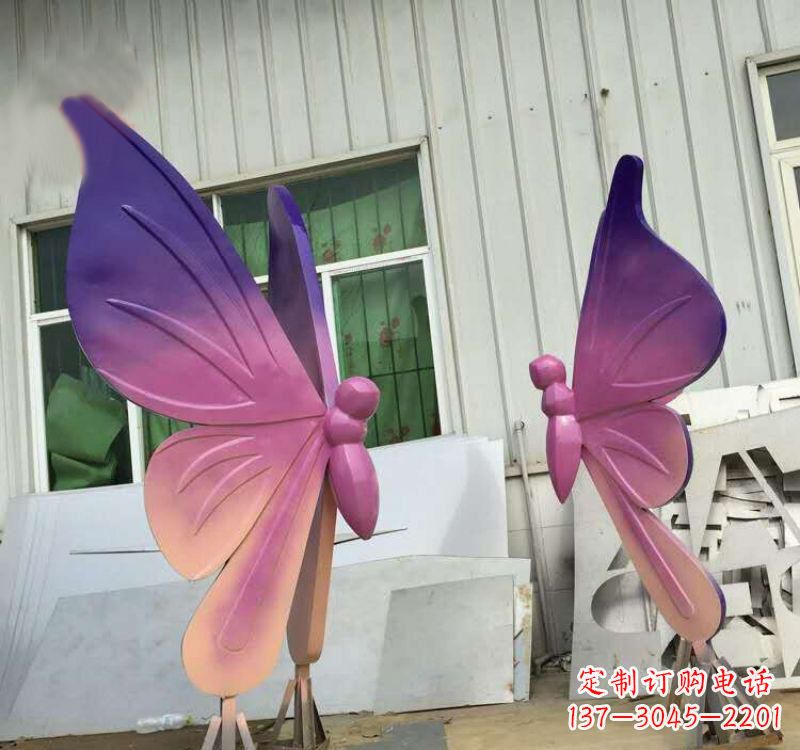 武汉不锈钢彩色动物蝴蝶雕塑