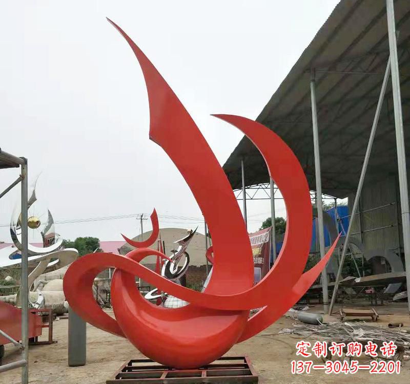 武汉不锈钢彩色凤凰雕塑2