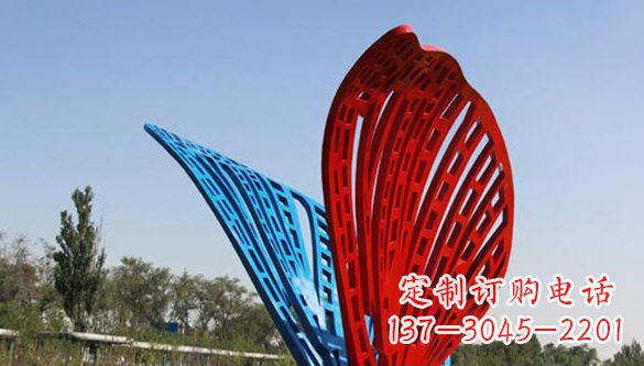 武汉不锈钢蝴蝶雕塑美丽的实物表达