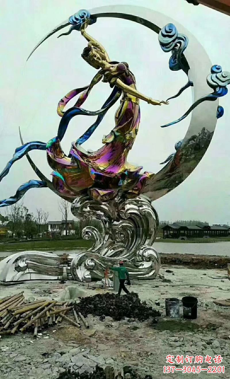 武汉不锈钢嫦娥奔月雕塑1