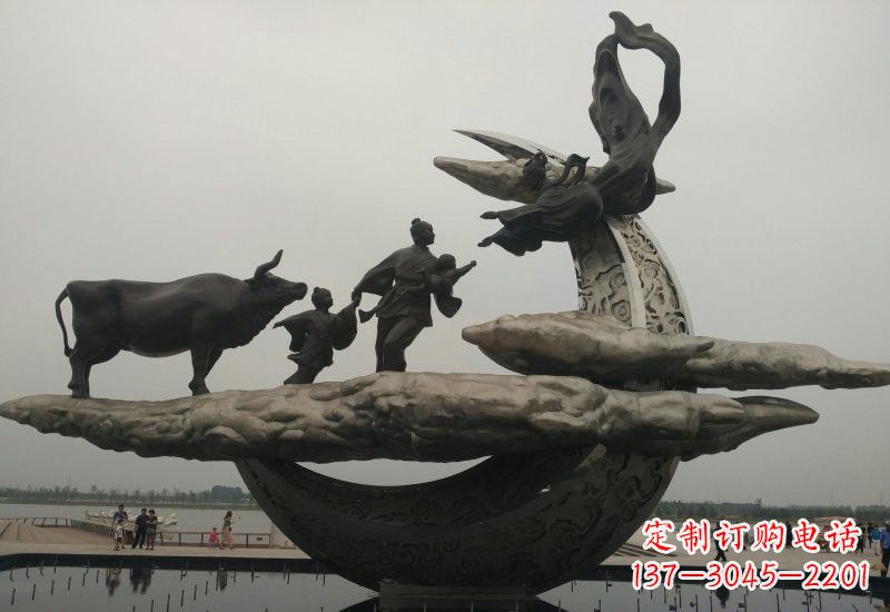 武汉不锈钢牛郎织女雕塑传说中的爱情