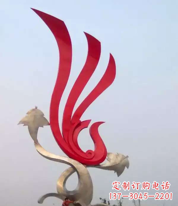 武汉不锈钢城市的凤凰雕塑