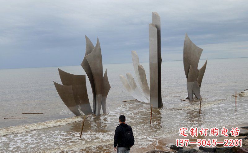 武汉不锈钢船帆海边景观雕塑