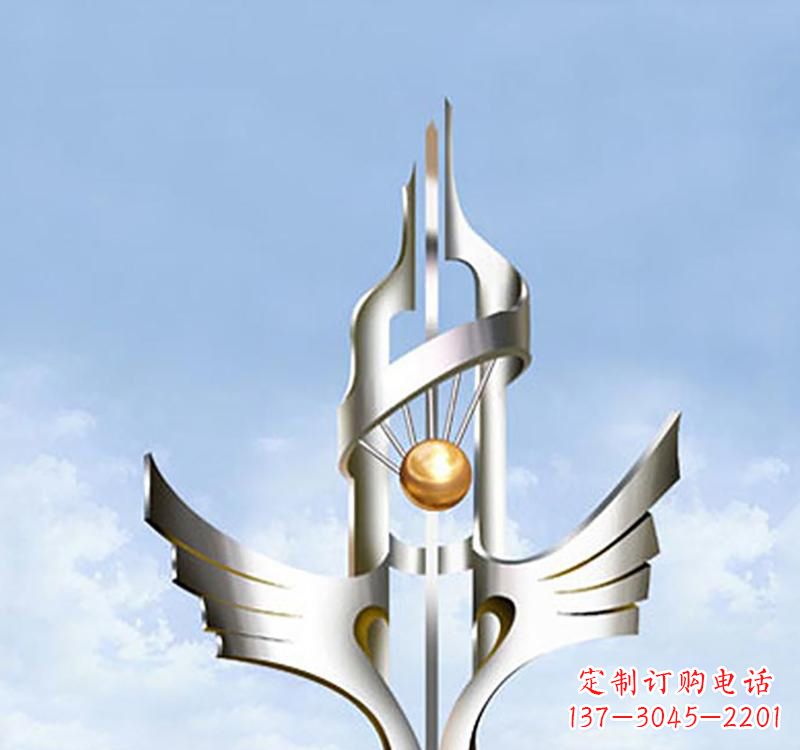 武汉以不锈钢为材料的翅膀雕塑