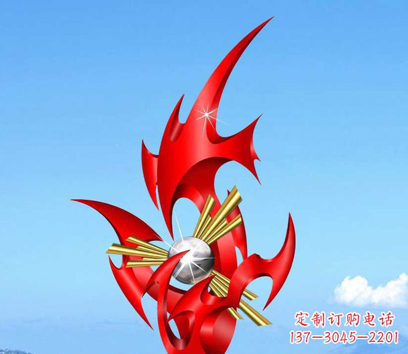 武汉不锈钢火苗雕塑