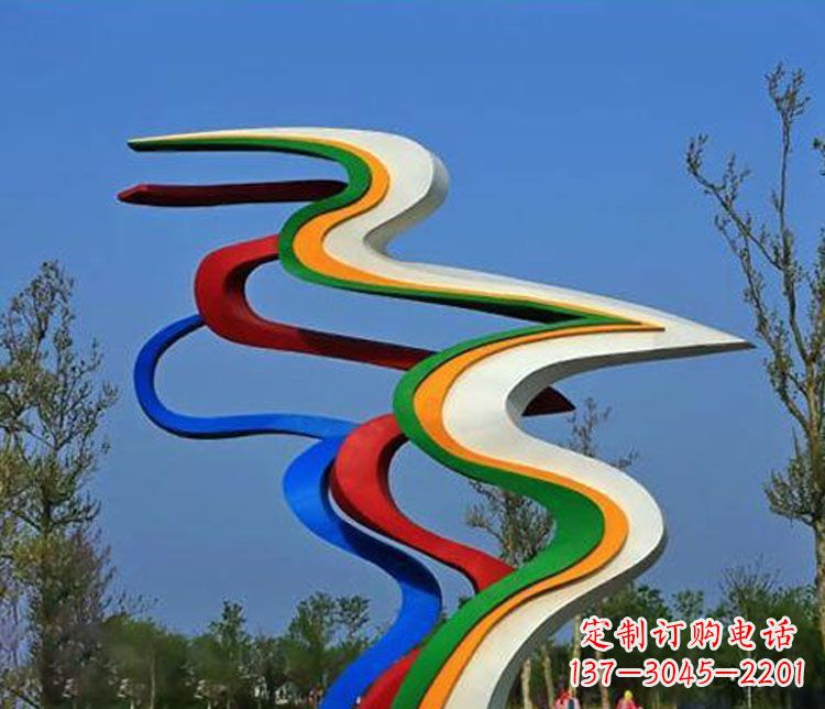 武汉精美不锈钢飘带雕塑