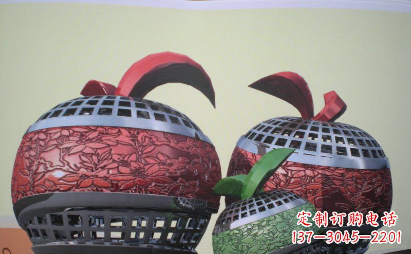 武汉不锈钢苹果雕塑
