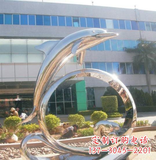 武汉不锈钢海豚雕塑精致而灵动