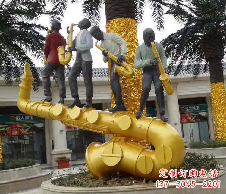 武汉不锈钢萨克斯雕塑精美绝伦