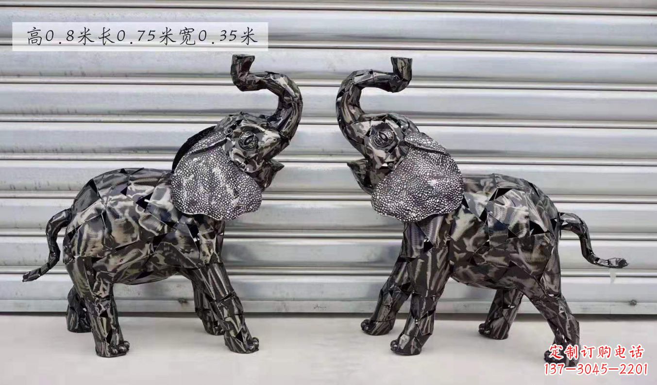 武汉不锈钢大象雕塑精美的摆件装饰