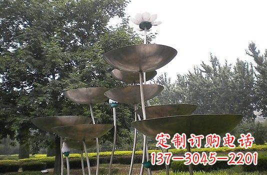 武汉不锈钢大型荷叶雕塑