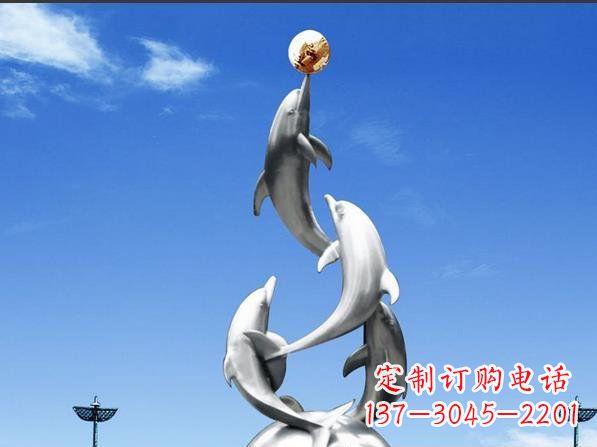 武汉不锈钢海豚雕塑精致美观的艺术品