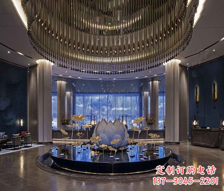 武汉不锈钢锻造荷花雕塑精美无比