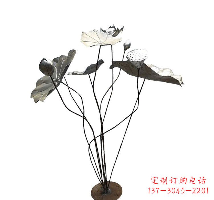 武汉不锈钢锻造莲花雕塑精美外形,长久耐用