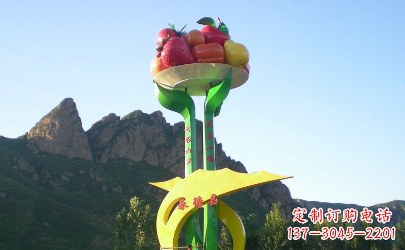 武汉不锈钢锻造苹果雕塑