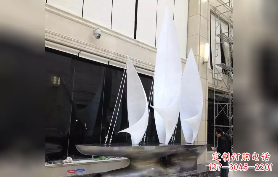 武汉不锈钢帆船海洋迷人的雕塑