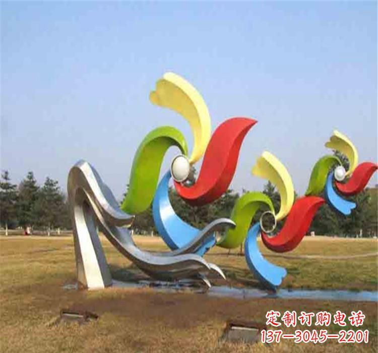 武汉不锈钢风车雕塑绚丽多彩的艺术精品