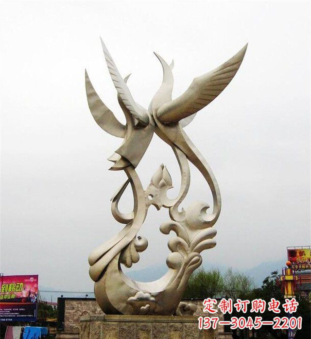 武汉不锈钢凤凰雕塑传承古代美学