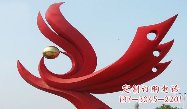 武汉不锈钢凤凰雕塑象征着美丽与智慧