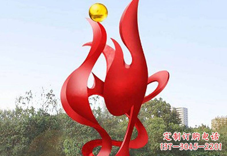 武汉不锈钢凤凰雕塑——象征着古代神兽的传奇