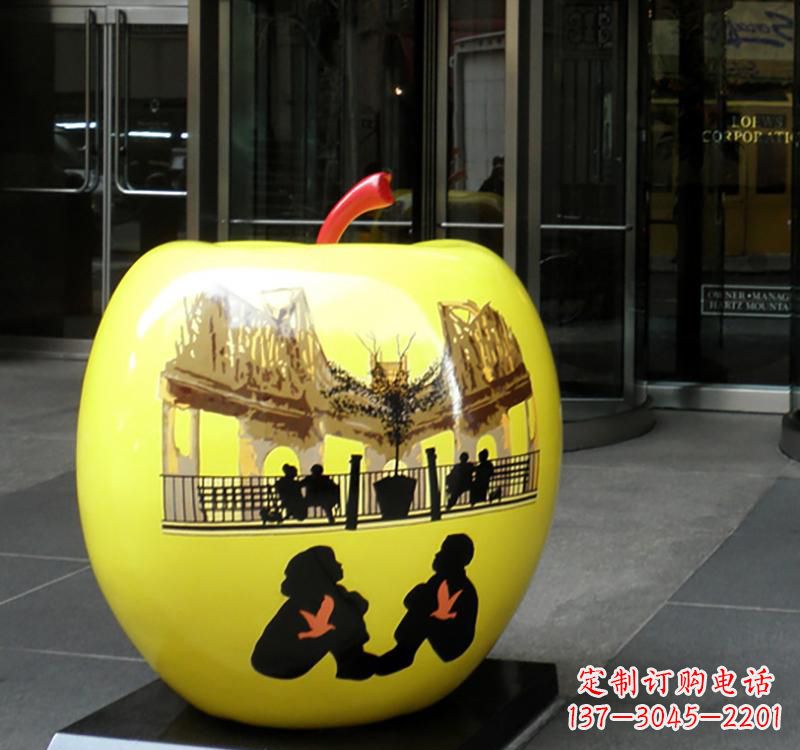 武汉不锈钢苹果雕塑——一座精美的公园景观