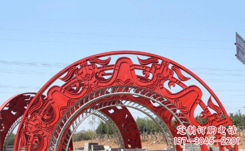 武汉不锈钢拱门雕塑美丽的艺术精品