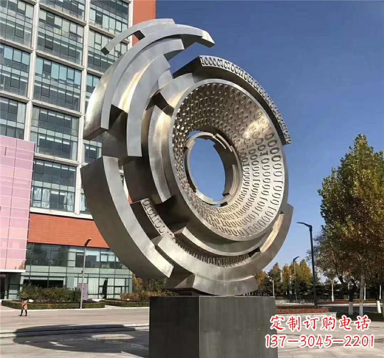 武汉不锈钢齿轮雕塑流动的美丽