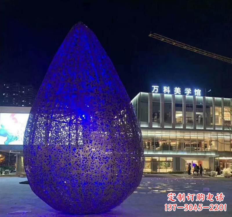 武汉不锈钢水滴雕塑-自然之美