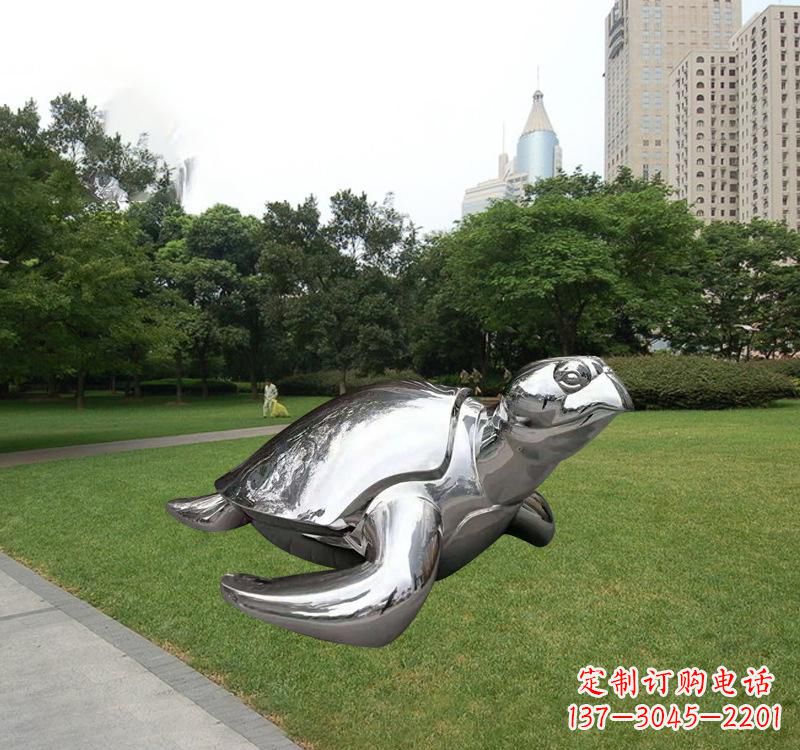 武汉不锈钢海龟雕塑传承海洋文化的象征