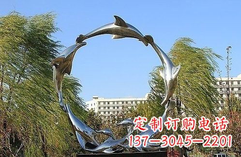武汉不锈钢海豚雕塑美的化身