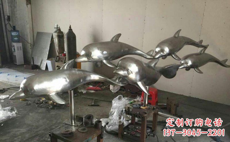 武汉不锈钢海豚雕塑