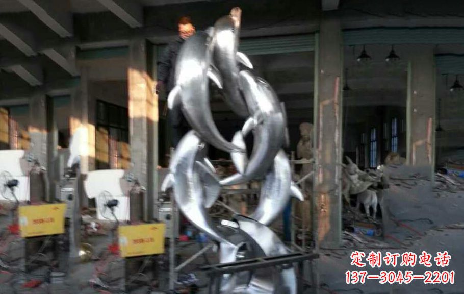 武汉不锈钢海豚雕塑漂亮的海洋艺术品