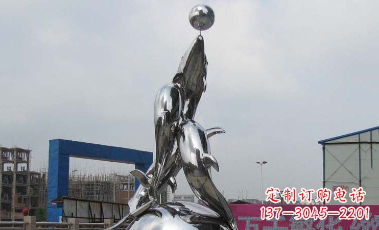 武汉不锈钢海豚雕塑海洋之美的象征