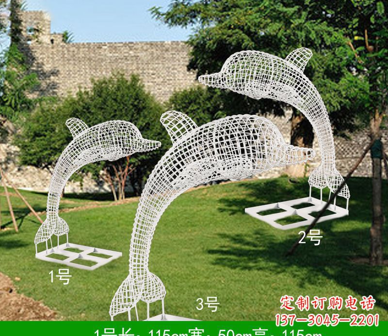 武汉不锈钢海豚组合雕塑精美的艺术品