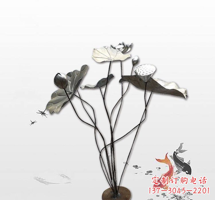 武汉不锈钢荷叶雕塑艺术的精美结合