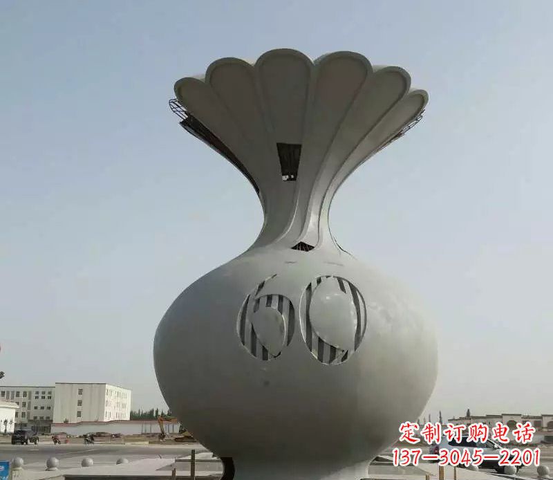 武汉精美不锈钢花篮雕塑