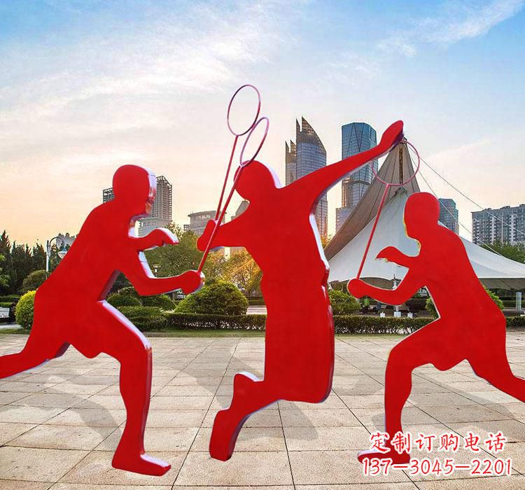 武汉不锈钢羽毛球雕塑艺术与运动的完美结合