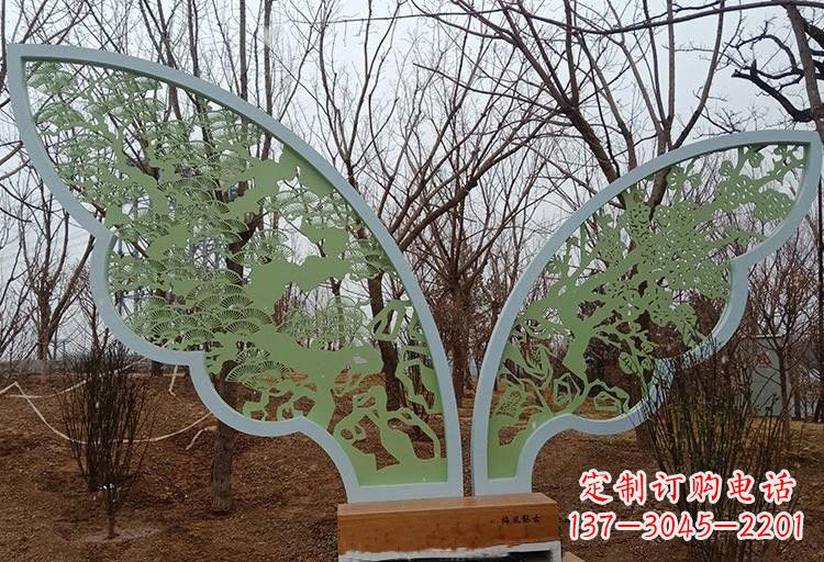 武汉不锈钢剪纸蝴蝶翅膀雕塑